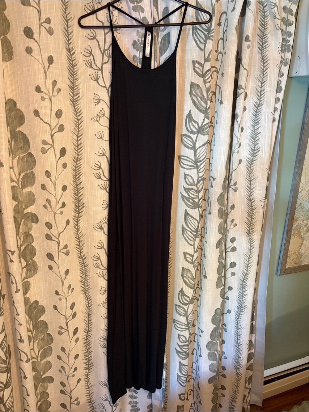 Fabletics Black Sleeveless Racerback Maxi Dress